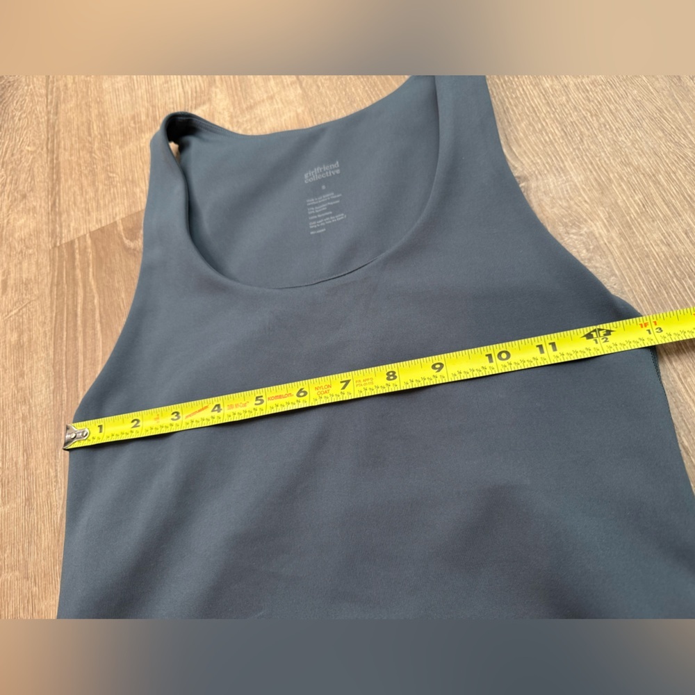 Girlfriend Collective Bella Scoop Tank Laguna Blue Small Shelf Bra Sleeveless - Picture 5 of 7